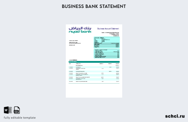 цифровая загрузка отчета о предприятии Riyad Bank Шаблон в формате Word и PDF
